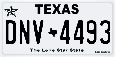 TX license plate DNV4493