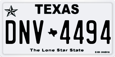 TX license plate DNV4494