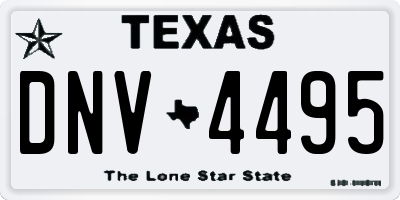 TX license plate DNV4495
