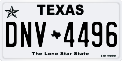 TX license plate DNV4496