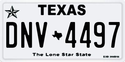 TX license plate DNV4497