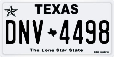 TX license plate DNV4498