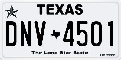 TX license plate DNV4501