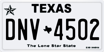 TX license plate DNV4502
