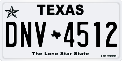 TX license plate DNV4512