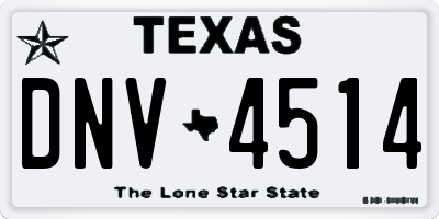 TX license plate DNV4514