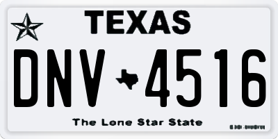 TX license plate DNV4516