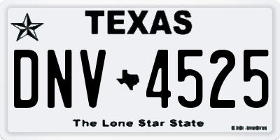 TX license plate DNV4525