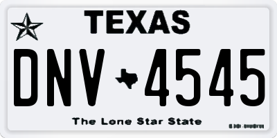 TX license plate DNV4545