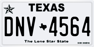 TX license plate DNV4564