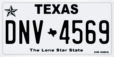 TX license plate DNV4569