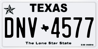 TX license plate DNV4577