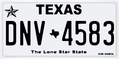 TX license plate DNV4583