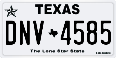 TX license plate DNV4585