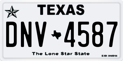 TX license plate DNV4587