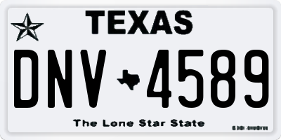 TX license plate DNV4589