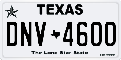 TX license plate DNV4600