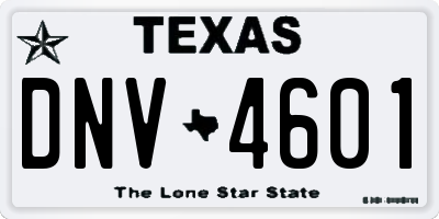 TX license plate DNV4601