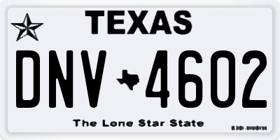 TX license plate DNV4602