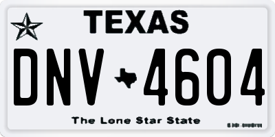 TX license plate DNV4604