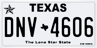 TX license plate DNV4606