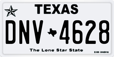 TX license plate DNV4628