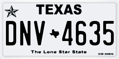 TX license plate DNV4635