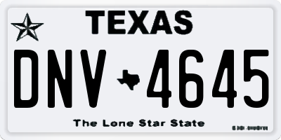 TX license plate DNV4645