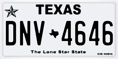 TX license plate DNV4646