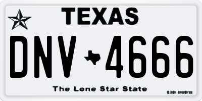 TX license plate DNV4666