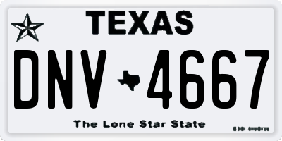 TX license plate DNV4667