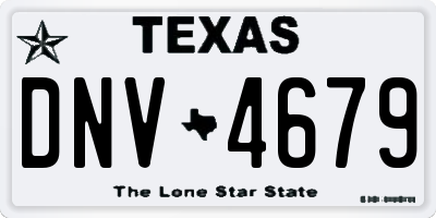 TX license plate DNV4679