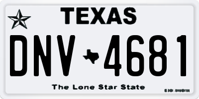 TX license plate DNV4681