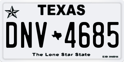 TX license plate DNV4685