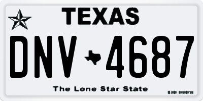 TX license plate DNV4687