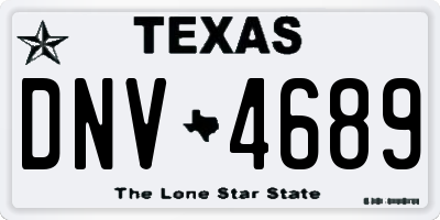 TX license plate DNV4689