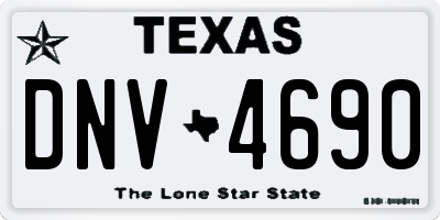 TX license plate DNV4690