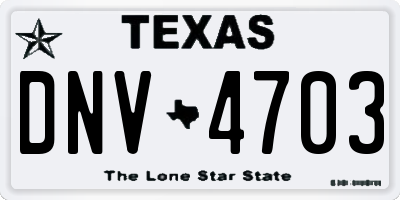 TX license plate DNV4703