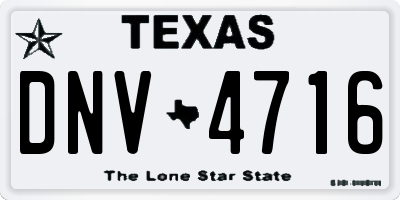 TX license plate DNV4716