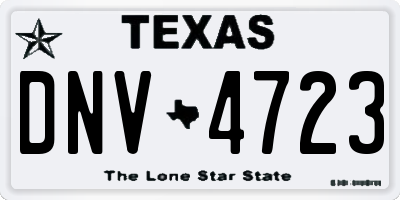 TX license plate DNV4723