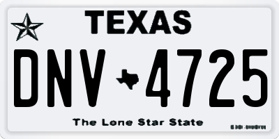 TX license plate DNV4725