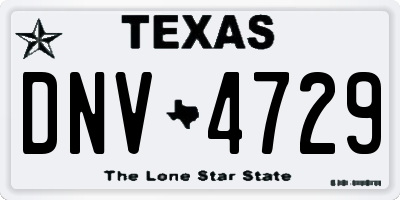 TX license plate DNV4729