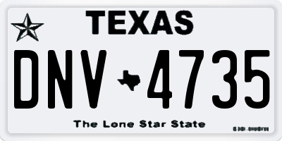 TX license plate DNV4735