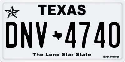 TX license plate DNV4740