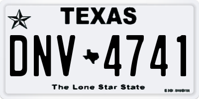 TX license plate DNV4741