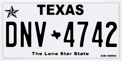 TX license plate DNV4742