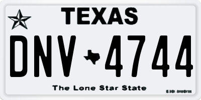 TX license plate DNV4744