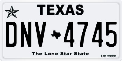 TX license plate DNV4745