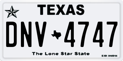 TX license plate DNV4747