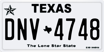 TX license plate DNV4748